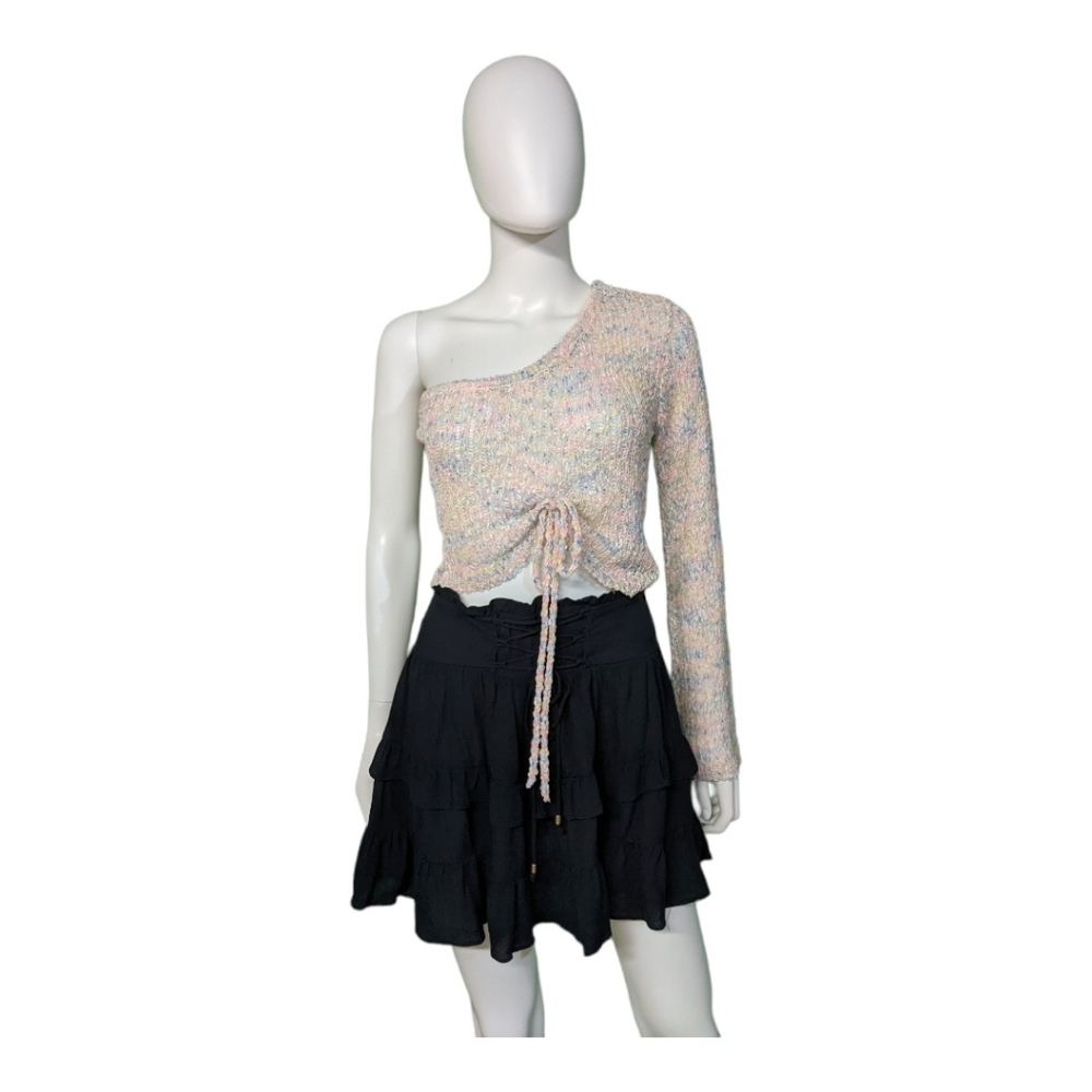Le Lis Collection One Shoulder Ruched Top Multi S - Picture 6 of 12